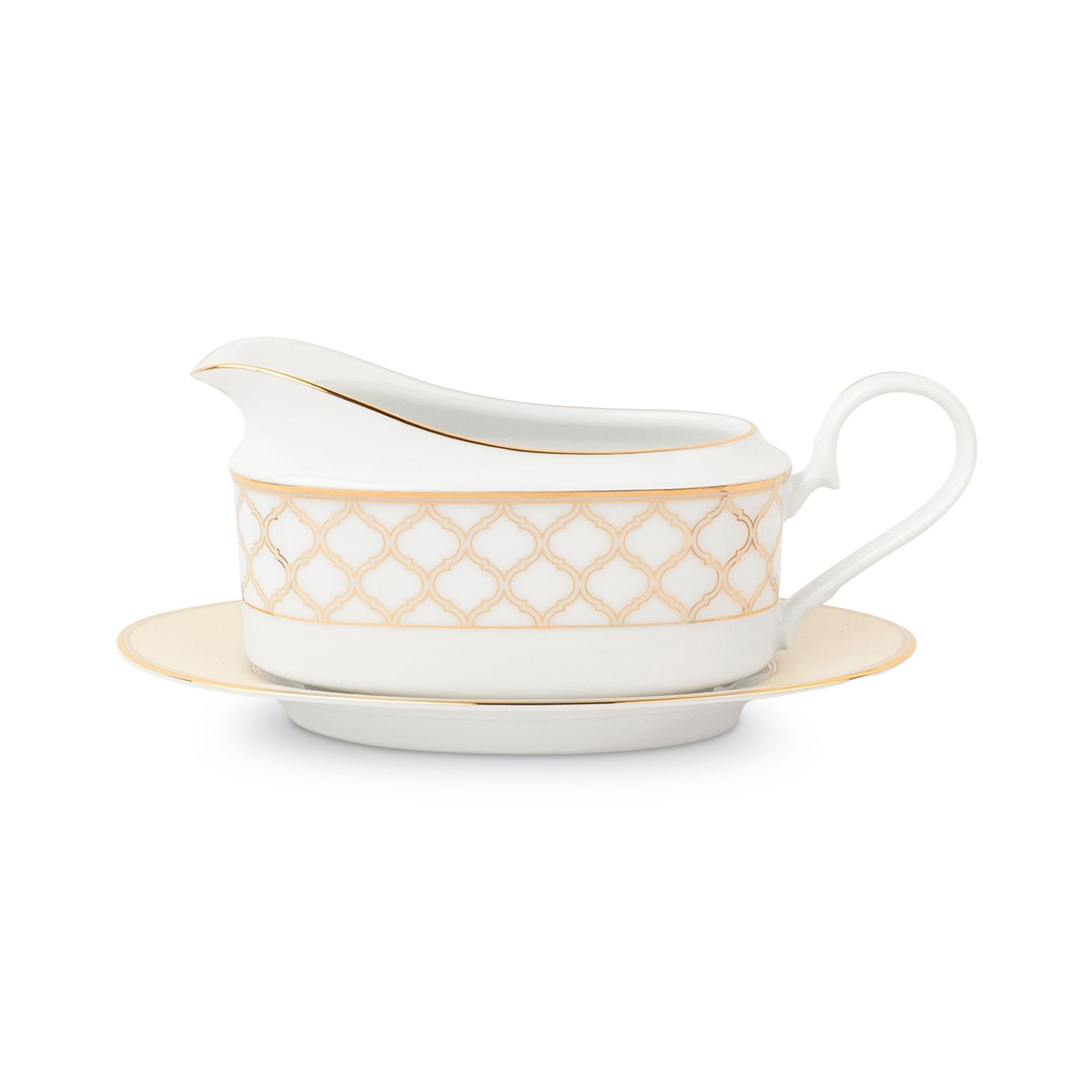 Bình đựng nước xốt kèm đĩa kê Noritake Eternal Palace Gold 500ml