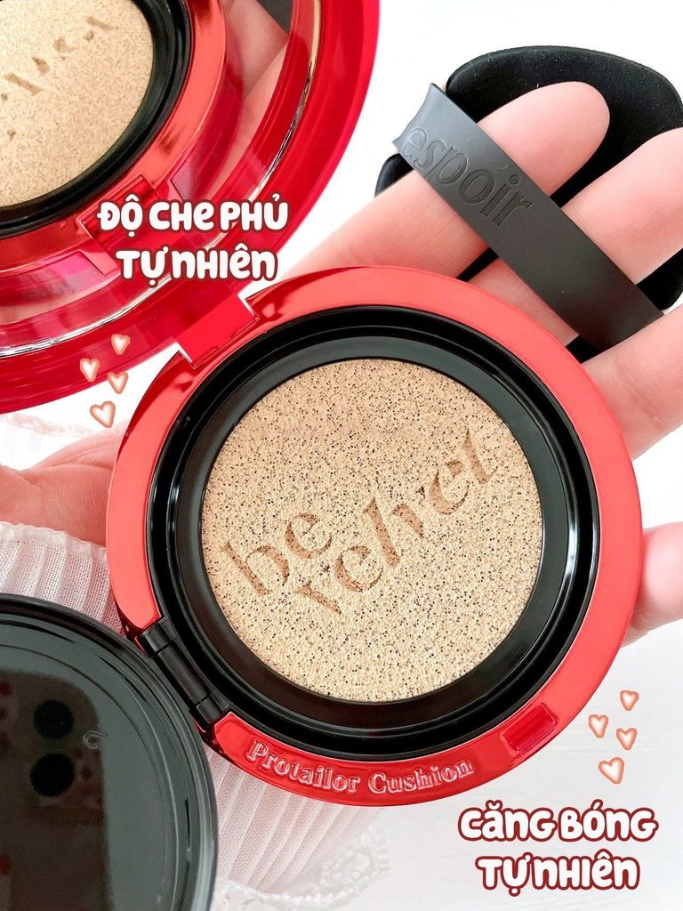 [Kèm Lõi+Túi] Phấn Nước Espoir Pro Tailor Be Velvet Cover Cushion SPF34 PA++#21 Ivory  - Da trung bình sáng