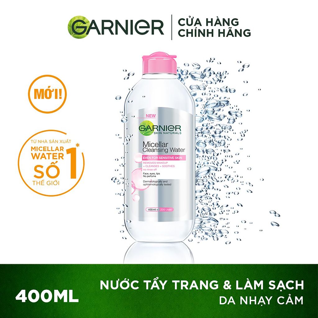 Nước Tẩy Trang Garnier Dành Cho Da Dầu Và Mụn 400ml (Mẫu Cũ - Nắp Trắng)