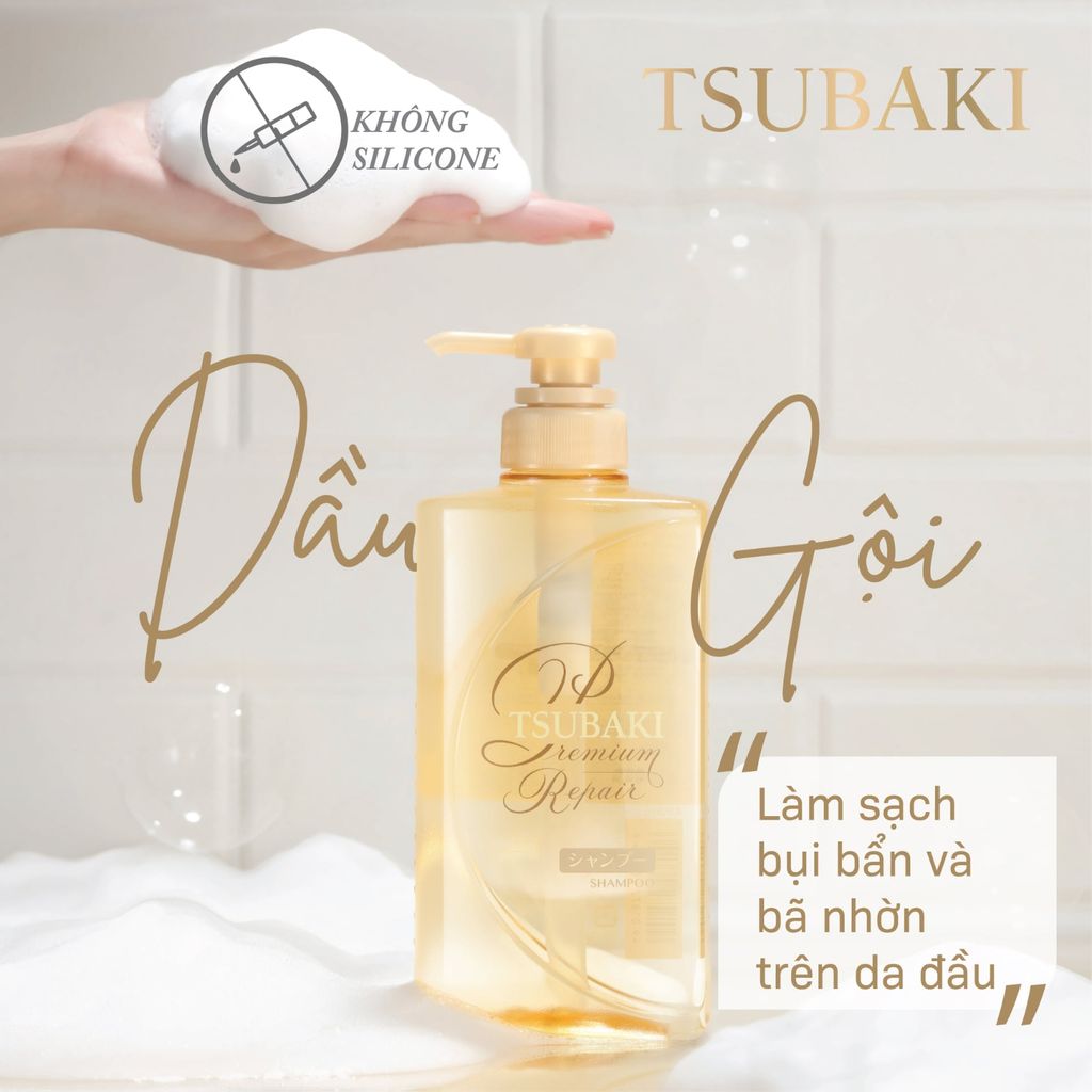 Tsubaki - Gội Phục Hồi Ngăn Rụng 490ml (Chai vàng)