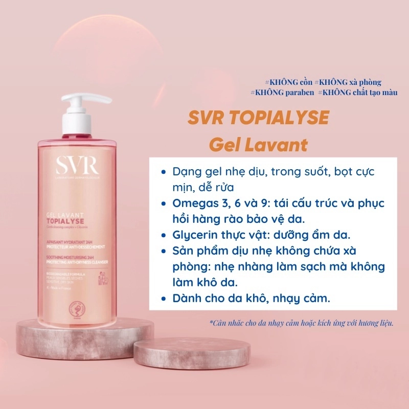 SVR - Sữa Rửa Mặt SVR Cleansing Gel Dry And Sensitive Skins Topialyse (400ml)