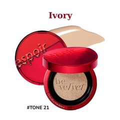 [Kèm Lõi+Túi] Phấn Nước Espoir Pro Tailor Be Velvet Cover Cushion SPF34 PA++#21 Ivory  - Da trung bình sáng