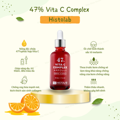 Tinh Chất Dưỡng Trắng Mờ Thâm Nám Histolab 47 Vita C Complex Ampoule Derma Science 50ml