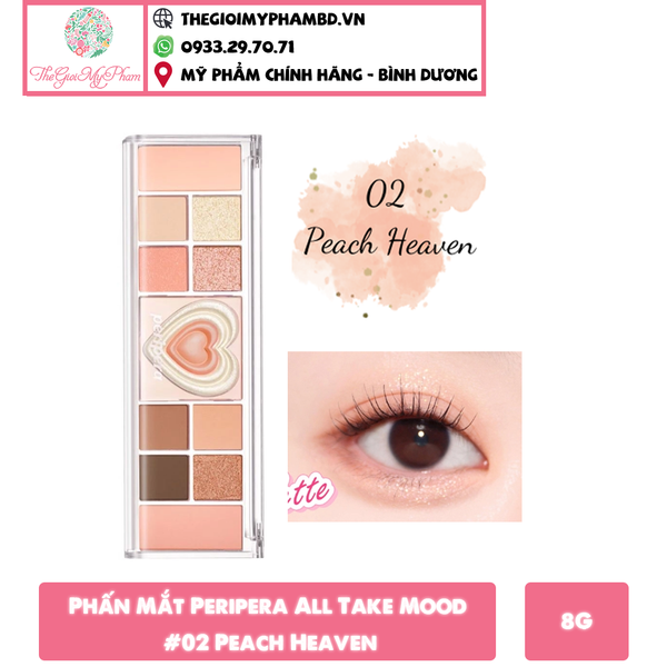 Phấn Mắt Peripera All Take Mood #02 Peach Heaven