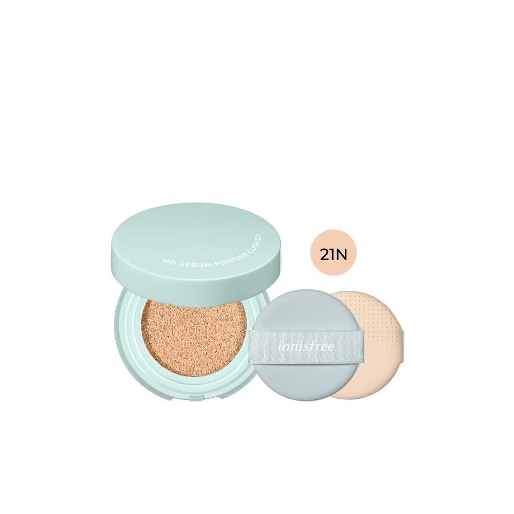 Phấn Nước Kiềm Dầu, Che Phủ Cao Innisfree No-Sebum Powder Cushion SPF35PA++ 14g #21N - Da tự nhiên