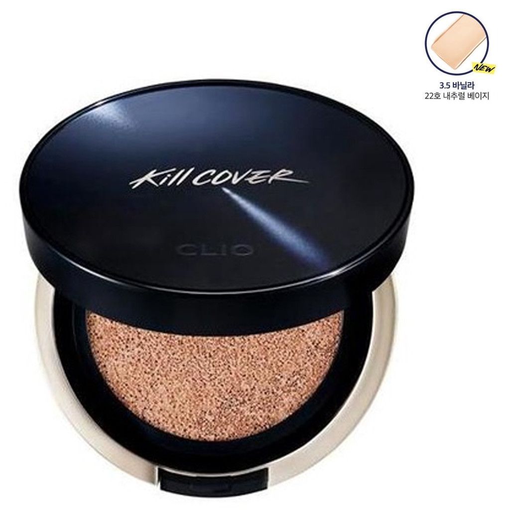 Phấn Nước Clio Kill Cover Founwear Cushion All New SPF50+ PA+++ 15g #3.5-BO Vanilla (Kèm Lõi) -  Da Tự Nhiên, tông màu be tự nhiên