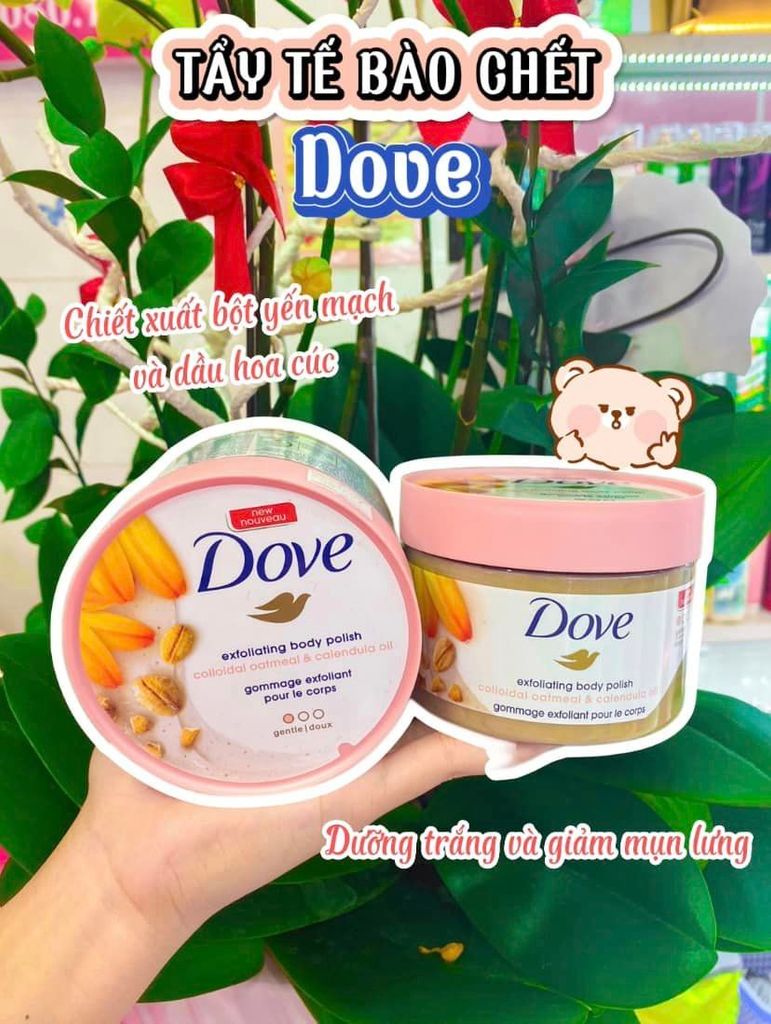 Kem Tẩy Da Chết Body DOVE 298g #Lúa Mạch&Dầu Hoa Cúc