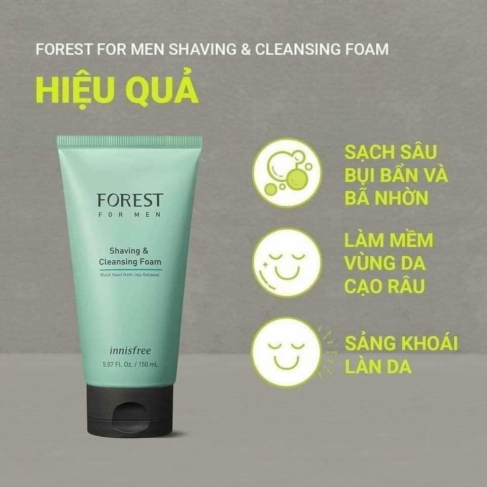 Sữa Rửa Mặt Cho Nam Innisfree Forest For Men Shaving & Cleansing Foam 150ml