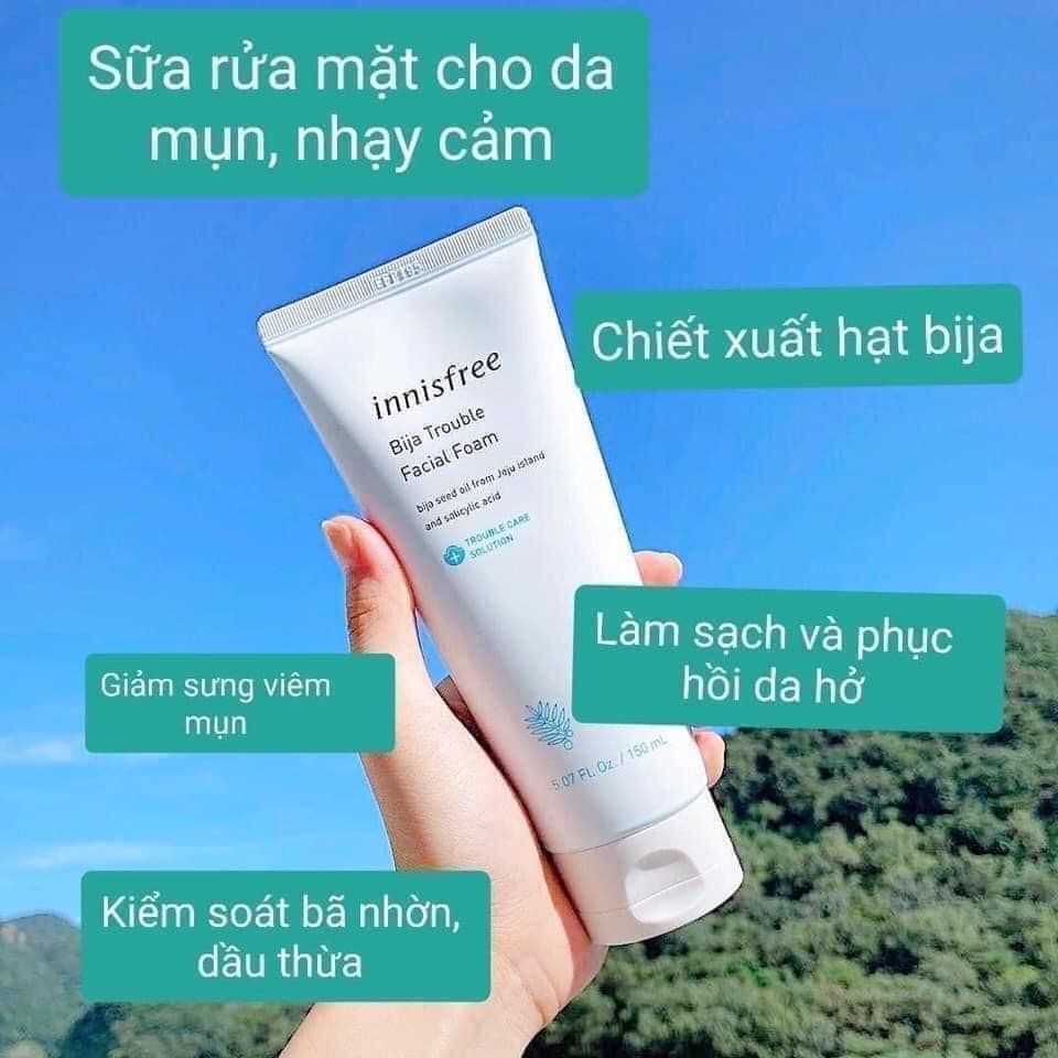 Sữa Rửa Mặt Innisfree Bija Trouble Facial Foam Cho Da Mụn 150g