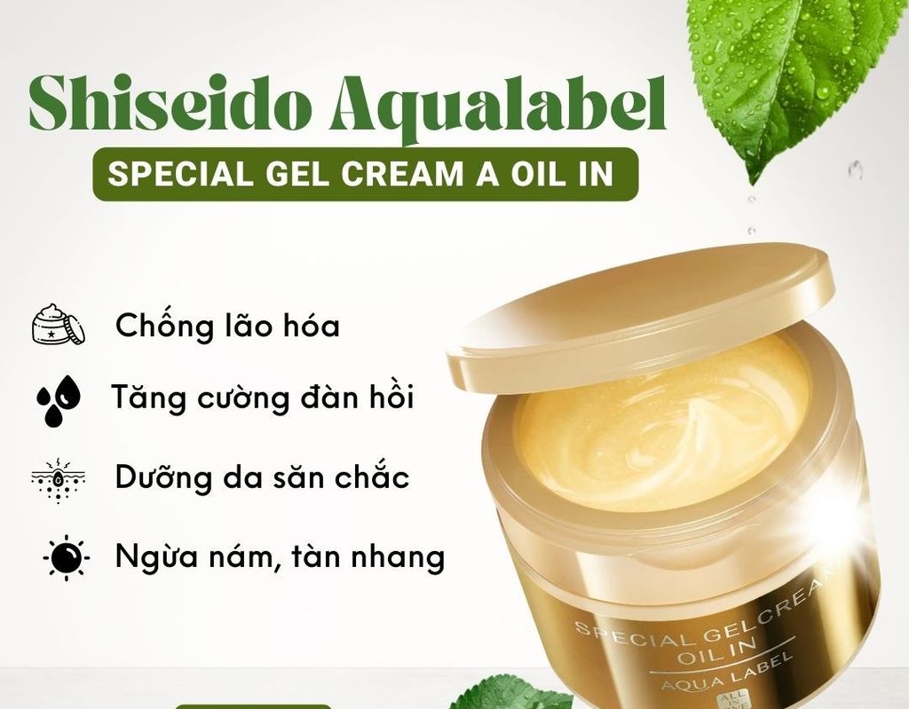 Kem Dưỡng Chống Lão Hóa Shiseido Aqualabel Special Oil In Gel Cream 90g - Vàng