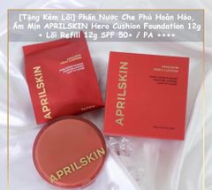 Phấn Nước Aprilskin Hero Cushion SPF50+/PA++++ 12g Hộp Đỏ #22 Pink Beige (Kèm lõi) - Da sáng hoặc trung bình tông lạnh