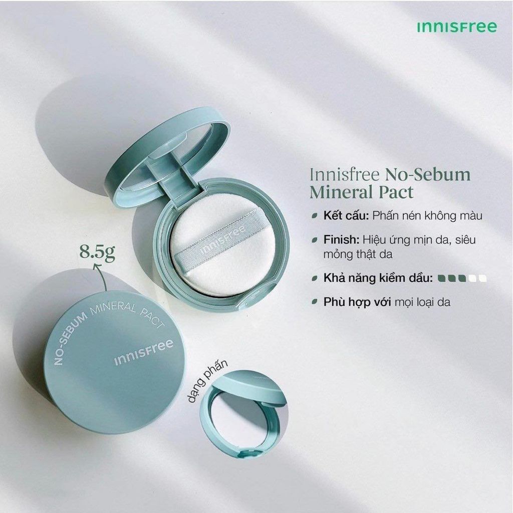 Phấn Phủ Nén Kiềm Dầu Innisfree No Sebum Mineral Pact 8.5g