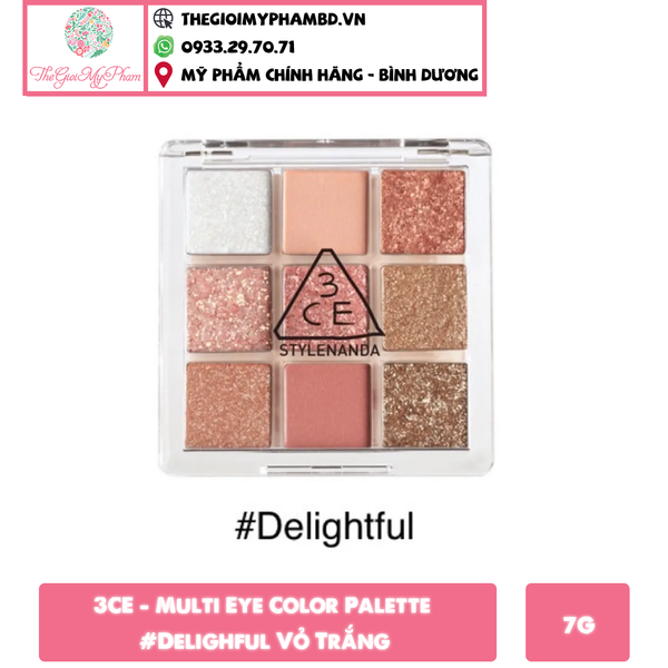 3CE - Multi Eye Color Palette #Delighful Vỏ Trắng