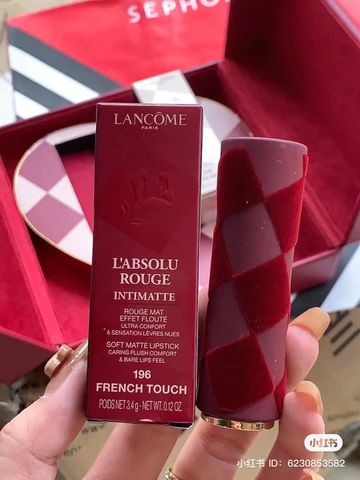 Son Thỏi Lancome Valentine L'absolu Rouge Intimatte #196 French Touch