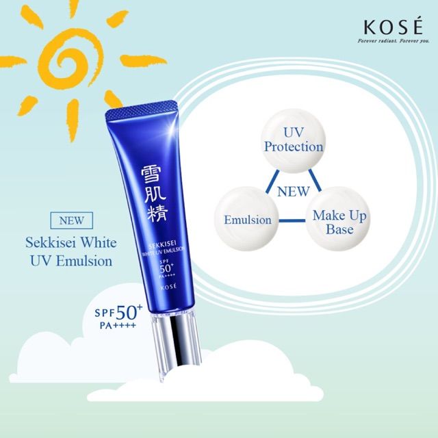 [KTD] Kem Trang Điểm Kose Sekkisei White CC Cream SPF50+ 26ml #01 Light Ochre - Da trắng sáng