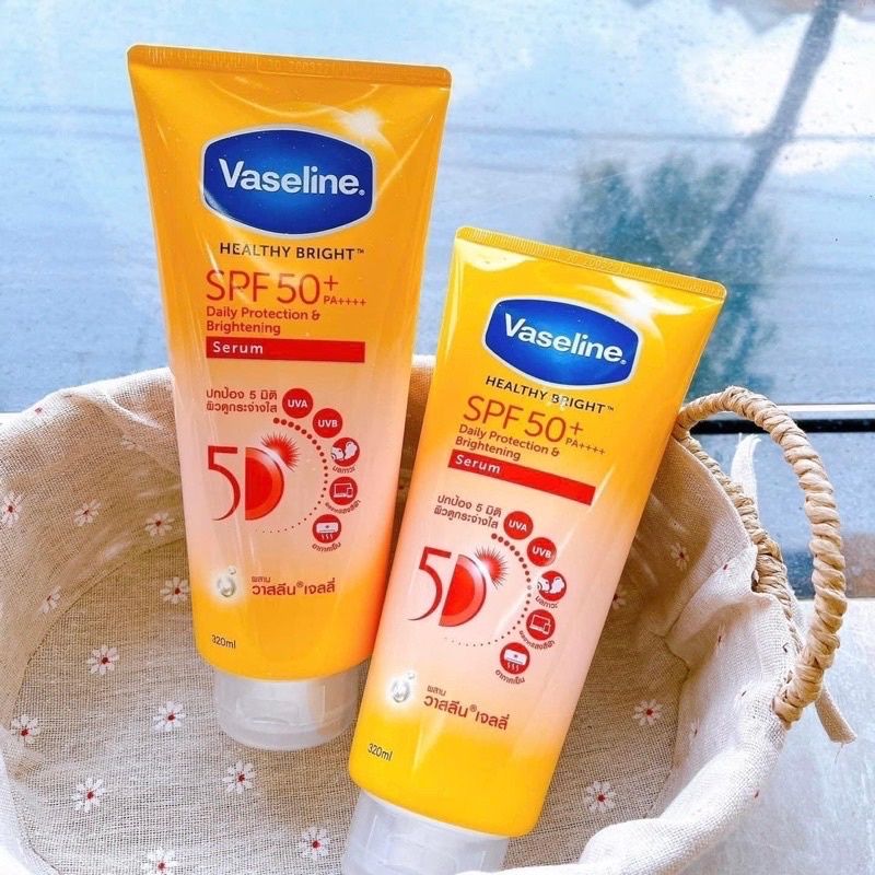 Dưỡng Thể Vaseline Healthy Bright SPF50 300ml (Tuýp Vàng)