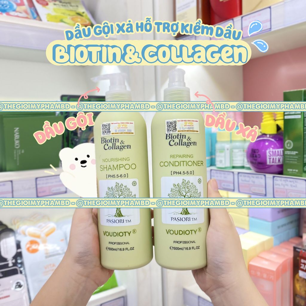 Bộ Gội+Xã Biotin & Collagen 500ml/chai #Voudioty
