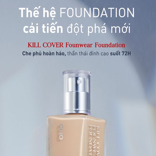 Kem Nền Clio Kill Cover Founwear Foundation SPF30 PA+++ 38g #3-BY Linen - Da Trắng