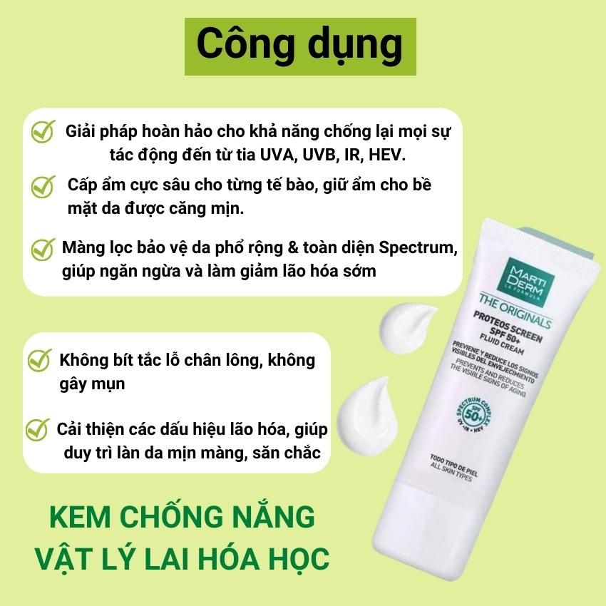 Kem Chống Nắng MARTIDERM Proteos Screen SPF 50+ Fluid 40ml