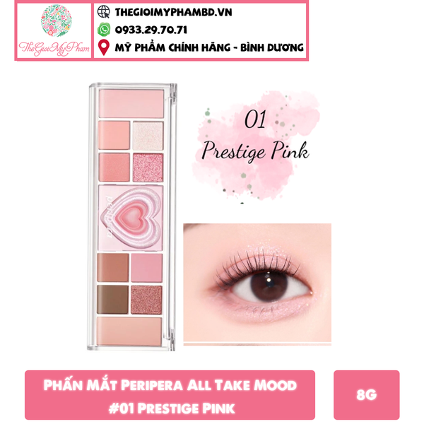 Phấn Mắt Peripera All Take Mood #01 Prestige Pink