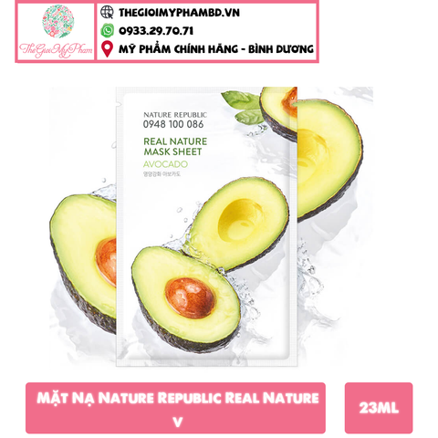 Mặt Nạ Nature Republic Real Nature Mask Sheet #Avocado