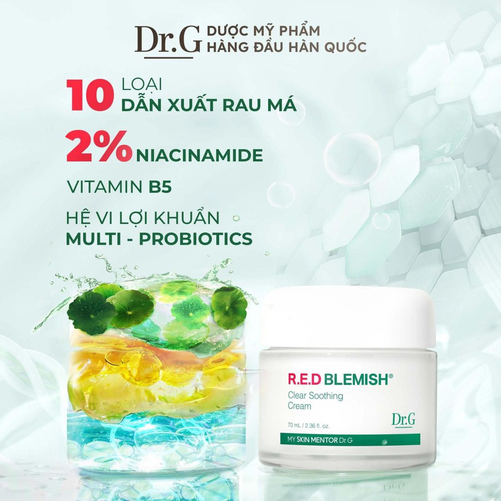 Kem Dưỡng Dịu Da, Phục Hồi Và Giảm Đỏ Dr.G R.E.D Blemish Clear Soothing Cream 70ml