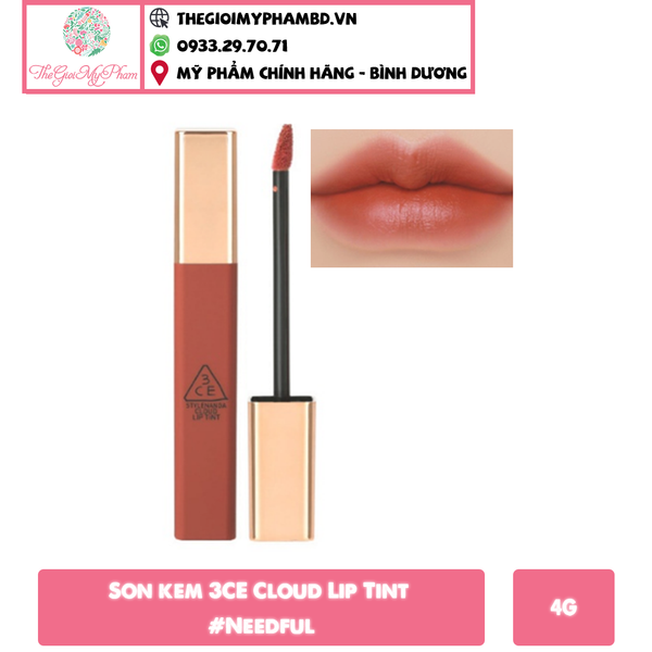 Son kem 3CE Cloud Lip Tint #Needful (Ko tđ)