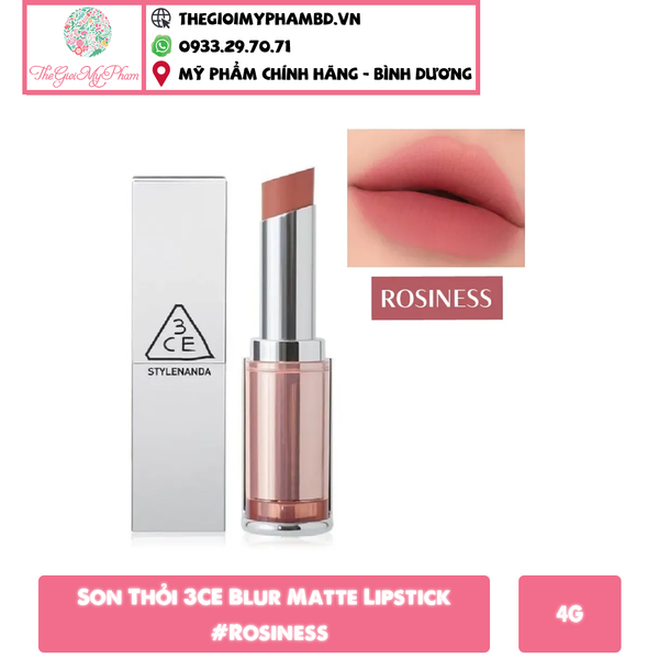 Son Thỏi 3CE Blur Matte Lipstick #Rosiness