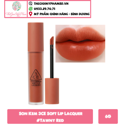 Son 3CE Soft Lip Lacquer #Tawny Red