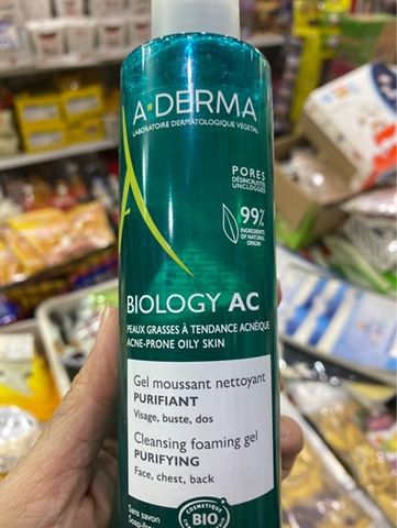 Sữa Rửa Mặt A-Derma Biology AC Cleansing Foaming Gel Purifying Organic 200ml