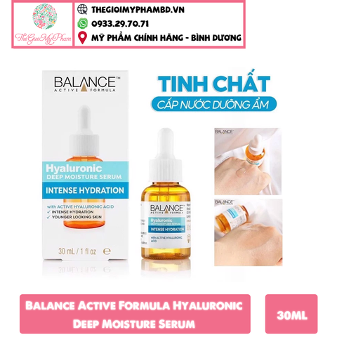 Balance - Tinh Chất Hyaluronic Acid Balance Active Formula Cấp Nước, Dưỡng Ẩm Da 30ml