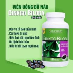 Viên Bổ Não Trunature Ginkgo Biloba 120mg 340 viên Mẫu mới