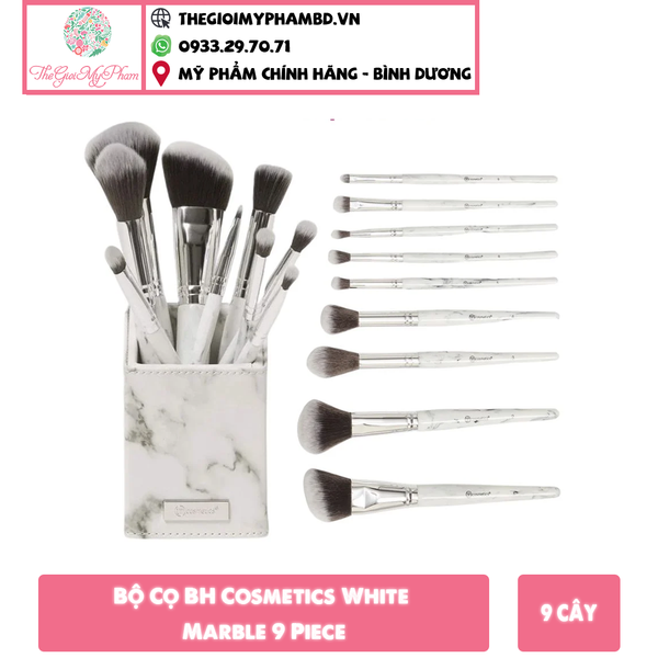 Bộ Cọ Trang Điểm 9 Cây BH Cosmetics White Marble