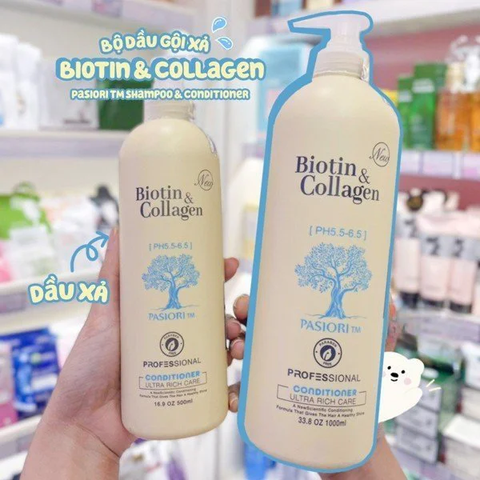 Bộ Gội+Xã Biotin & Collagen 1000ml/chai (Trắng)