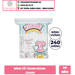 Bông Tẩy Trang Kokimi 240 miếng (Xanh)