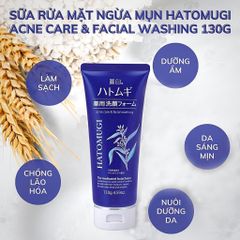 Sữa Rửa Mặt Hatomugi Ý Dĩ Ngừa Mụn, Làm Sáng Da 130g