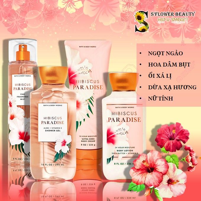 Sữa Dưỡng Thể Bath and Body Works 24h Moisture Body Lotion 236ml #Hibiscus Paradise