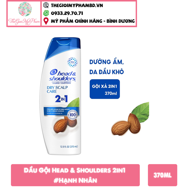 Dầu Gội Head & Shoulders 2in1 370ml #Hạnh Nhân