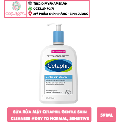 Sửa Rửa Mặt Cetaphil 591ml #Dry to Normal, Sensitive