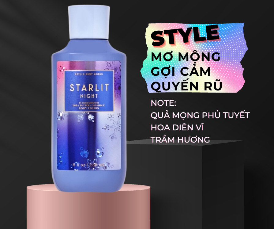 Sữa Dưỡng Thể Bath and Body Works 24h Moisture Body Lotion 236ml #Starlit Night