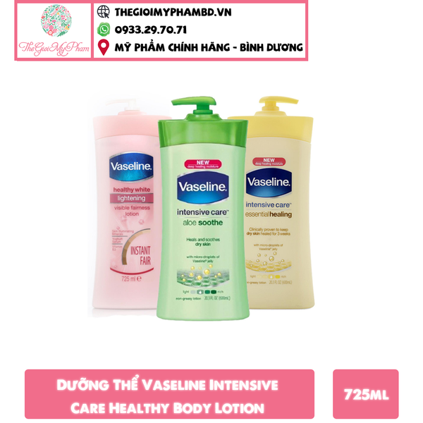 Dưỡng Thể Vaseline Intensive Care Aloe Soothe 725ml (Xanh)