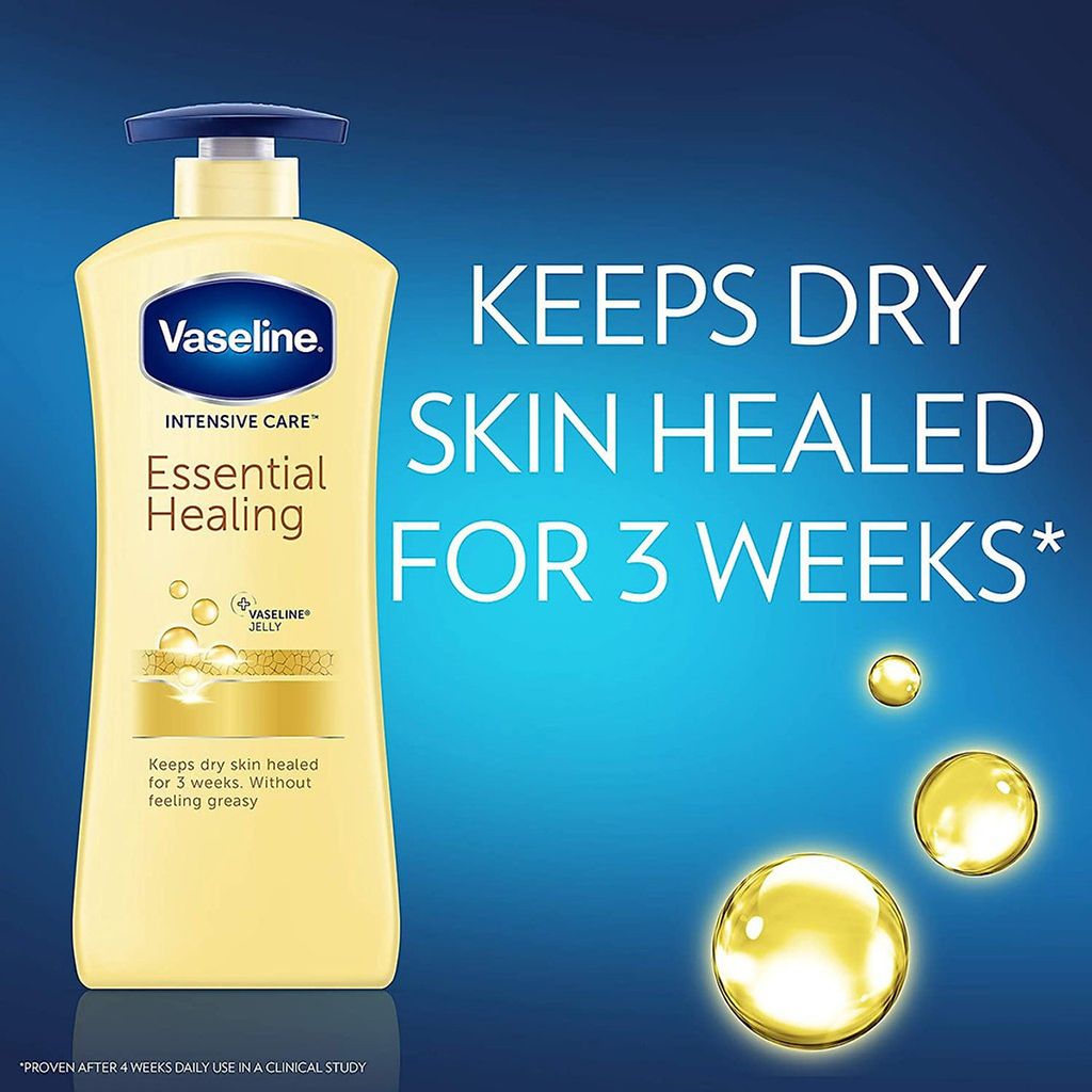 Sữa Dưỡng Thể Vaseline Intensive Care Essential Healing 725ml #Vàng Nắp Xanh