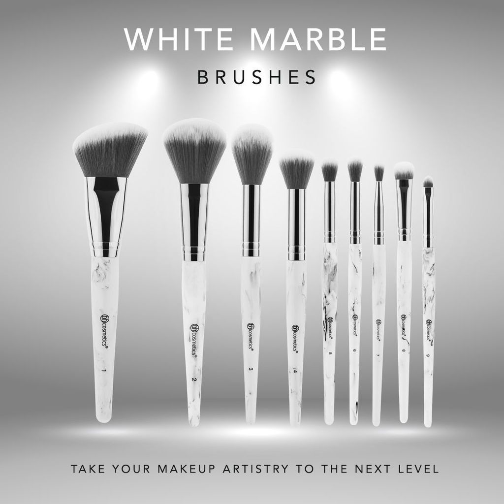 Bộ Cọ Trang Điểm 9 Cây BH Cosmetics White Marble