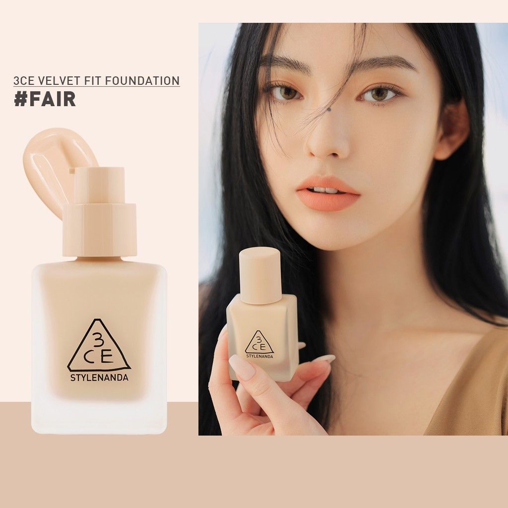 Kem Nền 3ce Velvet Fit Foundation 30g #Fair - Da sáng và tự nhiên