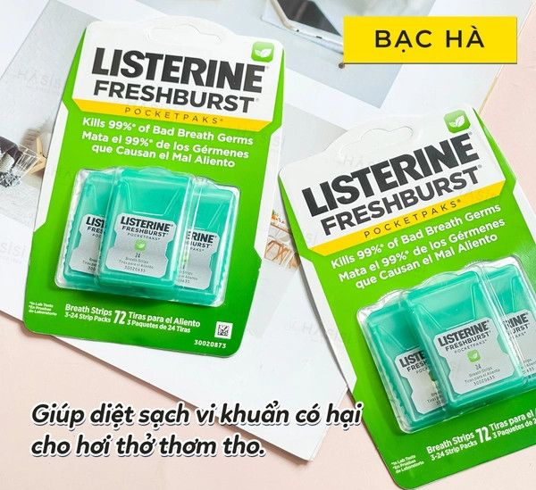 Miếng Ngậm Thơm Miệng Listerine Freshburst (72 miếng)