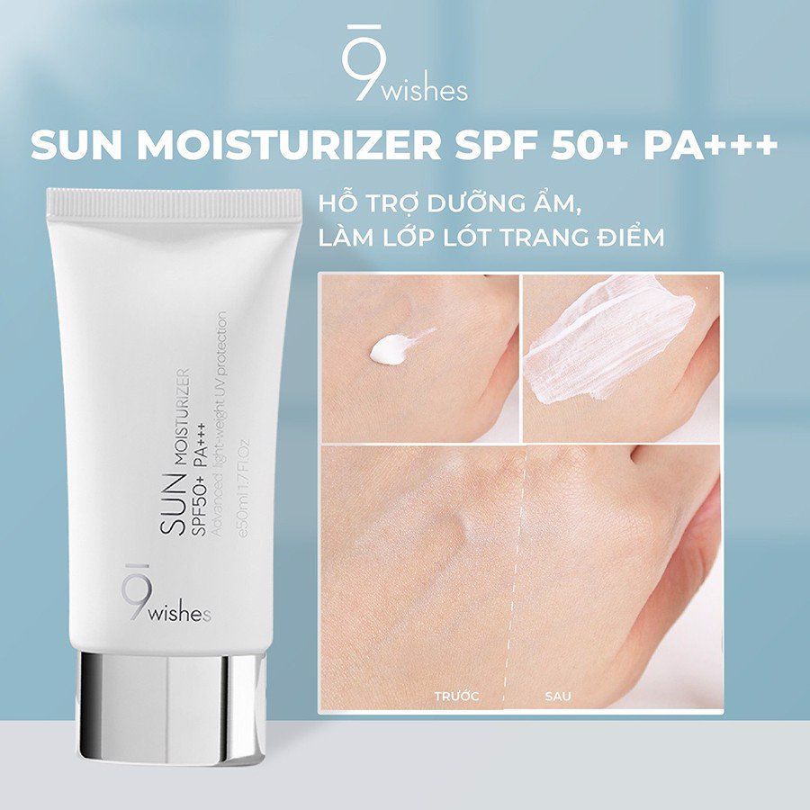 Kem Chống Nắng Cấp Ẩm 9 Wishes Sun Moisturizer SPF 50+ PA+++ 50ml