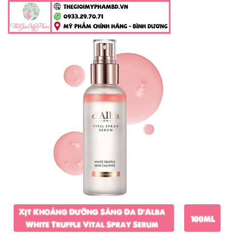 Xịt Khoáng Dưỡng Sáng Da, Chống Lão Hóa D'Alba White Truffle Vital Spray Serum 100ml