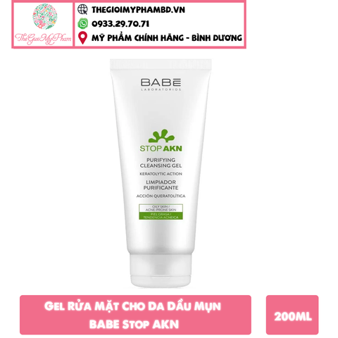 Gel Rửa Mặt Cho Da Dầu Mụn BABE Stop AKN 200ml