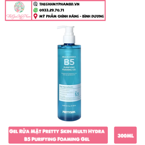 Gel Rửa Mặt Pretty Skin Multi Hydra B5 Purifying Foaming Gel 300ml