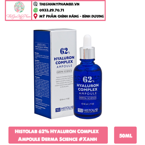 Tinh Chất Cấp Ẩm Phục Hồi Da Histolab 62% Hyaluron Complex Ampoule Derma Science 50ml